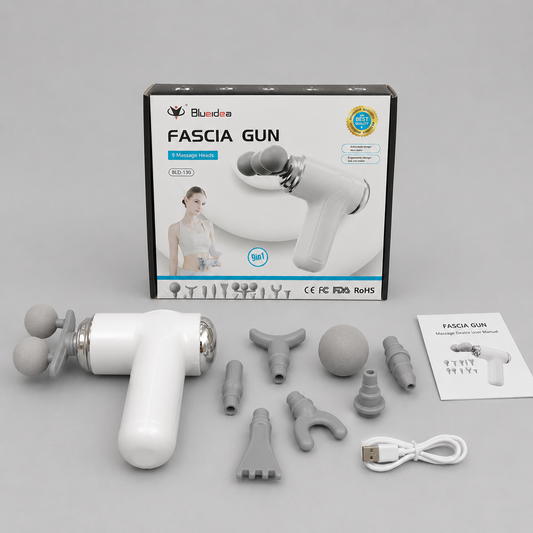 9-in-1 Electric Fascia Massage Gun – Deep Tissue Muscle Massager