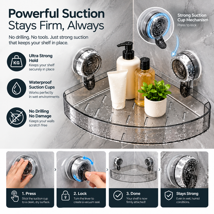 Acrylic Suction Corner Shelf (Buy 2 Get Free Gift)