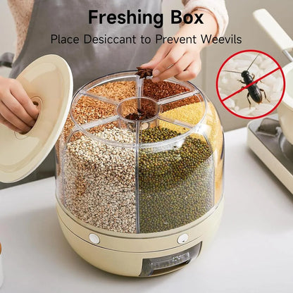 360° Rotating Rice Dispenser for Kitchen Organization