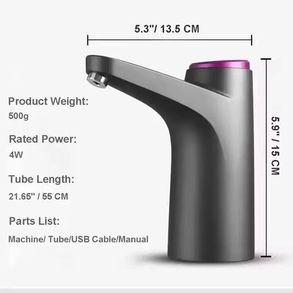 Automatic Electric Water Dispenser Pump – USB Rechargeable Bottle Water Pump for 19L Gallon | Portable Drinking Water Dispenser