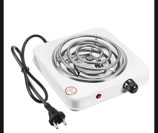 Portable Electric Stove 1000W Stainless Steel Auto Off White