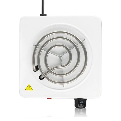 Portable Electric Stove 1000W Stainless Steel Auto Off White