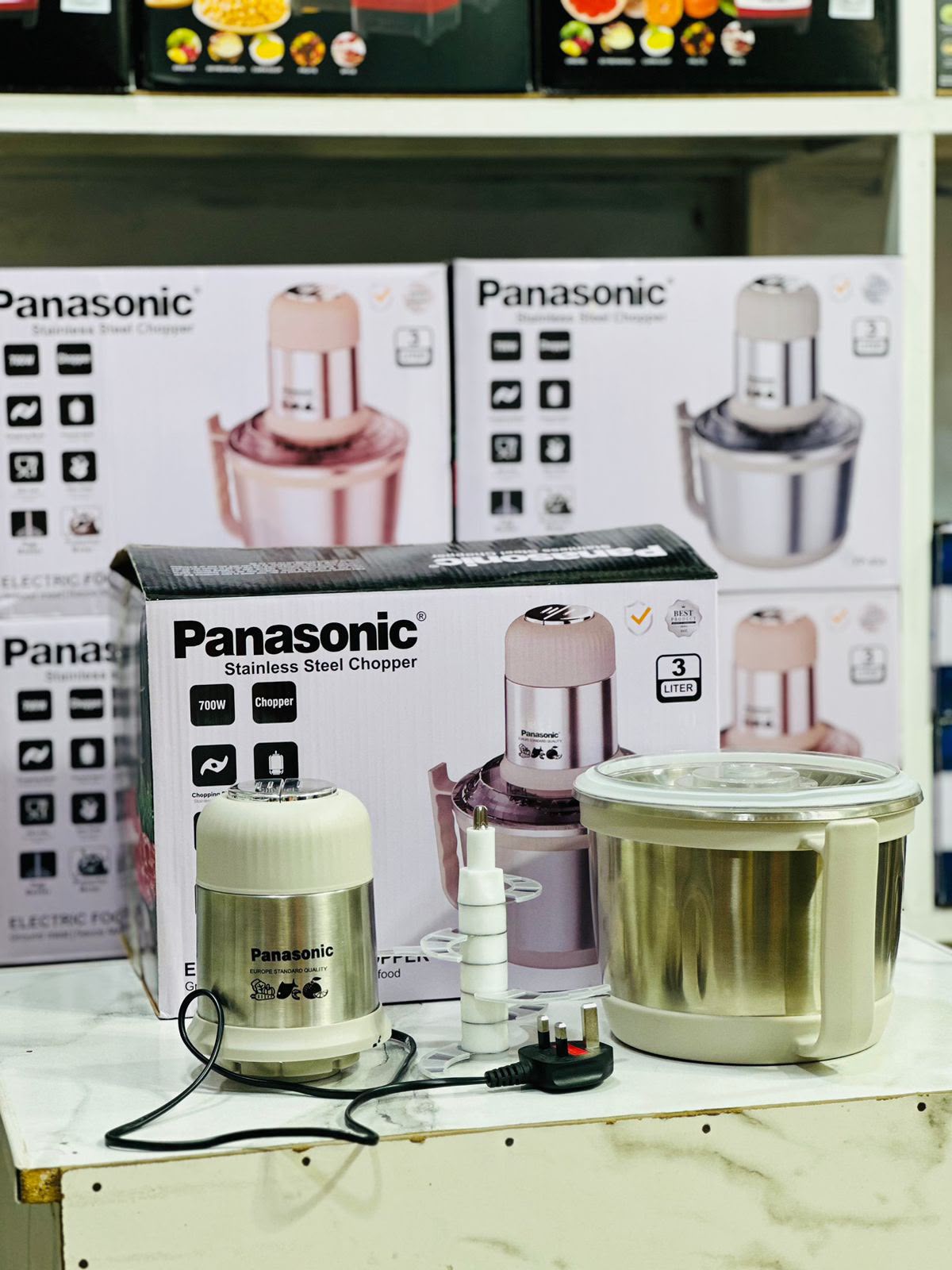 Panasonic Stainless Steel Chopper – 700W, 3L Large Capacity
